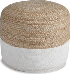 Ashley Furniture Signature Design 20.00" W x 20.00" D x16.00 H Ashley Furniture Signature Design - Sweed Valley Pouf - Comfortable Pouf & Ottoman - Casual - Natural/White