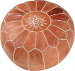 Holiday Christmas Gifts Home Decor Tan Brown Moroccan Pouf Pouffe Cover