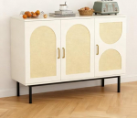 BonVache Sideboard, kallutatava kaitse ja reguleeritavate riiulitega hoiukapp, 3 uksega k&ouml;&ouml;gikapp