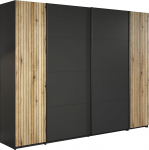 trendteam smart living - Esteban garderoobikapp - Antratsiit / Evoke Tamm - l&uuml;kanduksega garderoobikapp 14 kambriga ja 2 riidekorviga - (S x K x S) 270 x 205 x 58 cm - Elegantne sooniline v&auml;limus.