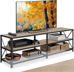 tectake Industrial TV Lowboard, TV kapp kuni 60/70 tolli, elutoa k&uuml;ljepaneel, TV kapp, riiulite kapp lahtiste sektsioonidega, HiFi riiul - 161 cm, t&ouml;&ouml;stuslik hele puit, Sonoma tammepuu