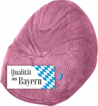 Bruni Classico Cord L roosas, XXL siseruumides kasutatav Bean Bag koos t&auml;idisega, Siseruumides kasutatav Bean Bag Saksamaalt