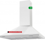 Corber&oacute; KURAMATHI760W Dekoratiivne pliidikupu P&uuml;ramiid valge 70 cm Vooluhulk 621,71 m&sup3;/h 165 W 3 kiirust 2 x alumiiniumfiltrid S&ouml;efilter Energiat&otilde;husus A