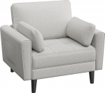 Yaheetech Loveseat, 1-kohaline diivan, v&auml;ike diivan 2 padja ja k&auml;etoega, kaasaegne linasest linasest diivan, diivan Lounge diivan komplekt elutuppa, hall beež