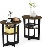 Furinno Jaya ovaalne k&uuml;ljelaud, puit, Columbia p&auml;hkelpuu/must, 2 tk.