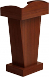 SBCGFY Lecterns Minimalist Podium Stand with Drawers and Open Storage Lectern Wooden Conference Table Portable Teacher Podiums (Teak)