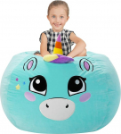 Aubliss T&auml;idisega loomade hoiustamine Velvet Bean Bag toolid XL 38 tolli Ultra pehme laste m&auml;nguasjade korraldaja m&auml;nguasjade tekid r&auml;tikud riided Cyan Big Eyes