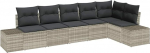 Rantry 6-teiliges Garten-Sofa-Set mit Kissen Hellgrau Poly Rattan Gartenlounge Model3355751