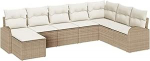 Garten-Sofa-Set Set von 8 Beige Rattan, pol&uuml;ester Garten-Sofa Gartenlounge Model3346161