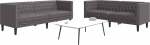 Gecheer 2-osaline Chesterfield diivanikomplekt, hall kunstnahk, kaasaegne diivan polsterdatud diivan elutuppa, magamistuppa, m&auml;ngutuppa3209277