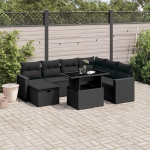 Garten-Sofagarnitur Ecksofa Schwarz PE-Rattan 62x62x69cm f&uuml;r Terrasse und Innenhof - UV-best&auml;ndig Model3274835