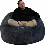 bananair - XXL Bean Bag koos t&auml;idisega t&auml;iskasvanutele - Ultra pehme ja mugav vahut&auml;idisega - masinpestav kate - hiiglaslik Bean Bag tool, diivan, voodi, diivan (120 cm, Hall)