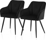 TUKAILAI S&ouml;&ouml;gitoa toolid komplekt 2 sametist k&ouml;&ouml;gitooliga Polsterdatud tool k&auml;etugedega, seljatoed, pehme istmepadi, metallist jalad, kaasaegne tugitool k&ouml;&ouml;ki, s&ouml;&ouml;gituppa, elutuppa, elutuppa