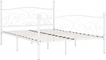 vidaXL voodiraam koos lamelliraamiga metallist voodi Kahekohaline voodi magamistoa voodiraam Kahekohaline voodi magamistoa m&ouml;&ouml;bel Valge metall 140 x 200 cm