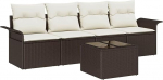 5-teiliges Garten-Sofa-Set mit Kissen Braun Poly-Rattan Gartenlounge Model3345228
