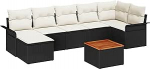 Gartensofa-Set mit Kissen 8 tk Schwarz Poly-Rattan Gartenm&ouml;bel Model3347355