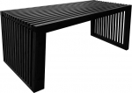 Berkvee Versatile Wooden Slatted Bench - Elegant Modern Design for Dining Room, Entryway, Bedroom - Indoor Use with Storage for Home, Kitchen, Bathroom and Beyond (Black) BWB241