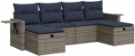 Garten-Sofagarnitur mit Stauraum & Fu&szlig;hocker - PE-Rattan, 55x53x34 cm, f&uuml;r Terrasse und Innenhof Model3325527