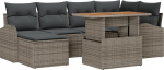7-teiliges Garten Sofaset mit Kissen Grau Poly Rattan Gartenlounge Model3358344