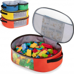 Rexmica Pack of 4 Storage Bags for Toys, Storage Bag for Building Blocks, Toys, Puzzle, Magnetic Building Blocks Carry Bag, Travel Bag for Various Small Building Blocks, Oval