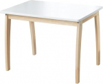 roba Children's Table Solid Wood and MDF with White Lacquered Table Top 50728WE