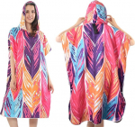 R&auml;tik Poncho meestele naistele Microfiber Surf Poncho koos kapuutsiga t&auml;iskasvanutele ja lastele rannas ujumine bassein puhkus reisimine