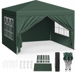 WOLTU Gazebo Pop-Up veekindel kokkupandav Gazebo, P&auml;ikesekaitse s&uuml;ndmus Gazebo k&uuml;lgseinad, aia Gazebo Patio Camping Festival Pagoda Tent, valmistatud Oxford Metal Frame 3 x 3 m, roheline