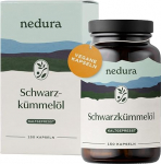 nedura musta k&ouml;&ouml;mne&otilde;li kapslid - Premium must k&ouml;&ouml;mne idamaadest oma Saksa manufaktuuris k&uuml;lmpressitud ja villitud - 150 kapsli pakend vegan kapslite karbis - 1000 mg &ouml;&ouml;p&auml;evane annus