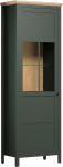 trendteam smart living - Stanton - Display Cabinet - Fir Green / Evoke Oak - Living Room Cabinet with 5 Compartments - (W x H x D) 69 x 198 x 39 cm - Country House Style