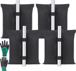 4 Pack Gazebo Weight Bags Industrial Grade 600D Heavy Duty Double Stitched Sandbags Leg Weights for Pop Up Canopy Tent Sunshade Sandbags Weight