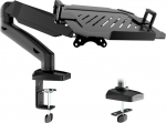 PUTORSEN Monitor Arm with Laptop Shelf for 17 to 32 Inch LCD LED Screen & up to 17 Inch Notebook, Fully Adjustable Monitor Laptop Holder Desk, 2 Mounting Options