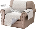 BellaHills Sesselbez&uuml;ge, 100 % wasserdicht, rutschfest, Sofa-Schonbez&uuml;ge, waschbar, mit elastischem Band, Sofaschoner von Haustieren und Katzen (Stuhl 55,9 cm, Beige)