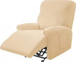 4-Piece Super Soft Recliner Chair Cover Milk Silk Equipped Armchair Cover Plain Armchair Protector Washable Furniture Pro
