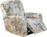 EBETA tugitooli katted, tugitooli visked, t&auml;ielik tooli kaitsekate, 4-osaline elastne kaitsekate, l&otilde;&otilde;gastavad toolikatted, Stretch Recliner Chair Cover koos taskuga (Flower)