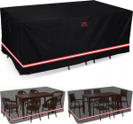 Turtle Life aiam&ouml;&ouml;bli kate lauale ja toolidele, ristk&uuml;likukujuline, veekindel, tuulekindel, Oxfordi kaitsekate aiam&ouml;&ouml;blile ventilatsiooniavadega, must, 230 x 165 x 85 cm