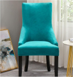 XGANGM Stretch Velvet toolikatted madala k&auml;etoega, komplekt 1/2/4, kontori k&otilde;rge seljatoega tooli kate, tooli kaitsev kate Kiche, s&ouml;&ouml;gituba, pulm, pidu, hotell, Hole Blue, 1 t&uuml;kk