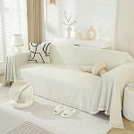 DREAMINGO kaasaegne minimalism diivanikate, sektsiooniline diivanikate 3 padja jaoks, veekindel &scaron;enill lemmikloomade diivanikaitsja koertele, Boho, heeringasroheline diivanim&ouml;&ouml;bel Slipcover, 71 x 150 tolli, kreemikas valge