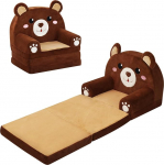 Laste kokkupandav diivan, 2-in-1 laste diivan koos unefunktsiooniga, pluusist mini diivan lastetuppa, magamistuppa, m&auml;ngutuppa, s&uuml;nnip&auml;evakingitus t&uuml;drukutele ja poistele, karud