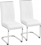 Yaheetech 2 k&ouml;&ouml;gitooli komplekt metallraamiga, s&ouml;&ouml;gitoa toolid, polsterdatud toolid s&ouml;&ouml;gituppa, k&ouml;&ouml;ki, elutuppa, restorani, konverentsiruumi, valge