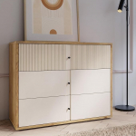 FORTE Rankin kapp 105 3 sahtliga, Mauvella Tammekoristus/liiv, 104,8 cm lai x 83,1 cm k&otilde;rge x 42 cm s&uuml;gavus.