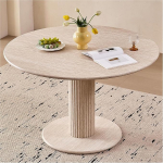 Moodne &uuml;mmargune s&ouml;&ouml;gilaud, MDF-ist valmistatud k&ouml;&ouml;gilaud (travertiinist), sobib k&ouml;&ouml;ki, s&ouml;&ouml;gituppa, elutuppa ja kontorisse (beež)