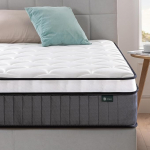 Zinus Double Pocket Spring madrats - 135 x 190 cm - madratsi k&otilde;rgus 25 cm - Medium Firm h&uuml;briidmadrats ortopeedilise toega - &Ouml;ko-Tex sertifitseeritud, valge