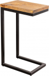 Riess Ambiente Gaston T&auml;ispuidust k&uuml;ljelaud 65 cm Looduslik mangopuit Metall Must K&auml;sitsi valmistatud diivanilaud Kohvilaud Puidust laud Ruumis&auml;&auml;stlik elutoa laud
