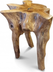 Kinaree Teak Burl Wood massiivpuidust pjedestaal Mekong - Teak puujuurtest valmistatud puidust k&uuml;ljelaua kui lillestend v&otilde;i &ouml;&ouml;kapp rustikaalses v&auml;limuses