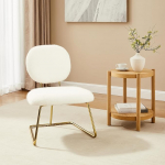 Zouron s&ouml;&ouml;gitoa tool ilma k&auml;etugedeta Beež Make-Up tool polsterdatud tool sametist tool ilma k&auml;etugedeta seljatugi pol&uuml;ester kuldne metallist jalad 150 kg kandev&otilde;ime