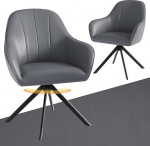 S&ouml;&ouml;gitoa p&ouml;&ouml;rlevad toolid, 2 tooli, k&auml;etugedega, polsterdatud toolid 5 cm padjadega ja metalljalad, kaasaegsed k&ouml;&ouml;gitoolid s&ouml;&ouml;gituppa, elutuppa, kontorisse, PU nahk/halli v&auml;rvi.