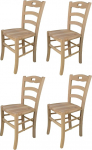 t m c s Tommychairs - 4 Savoie tooli k&ouml;&ouml;gi- ja s&ouml;&ouml;gitooli komplekt, vastupidav struktuur poleeritud p&ouml;&ouml;gipuidust, t&ouml;&ouml;tlemata ja 100% naturaalne, iste poleeritud puidust.