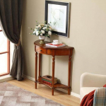 Konsolentische f&uuml;rs Wohnzimmer, Kleine Gebogene Konsole, Retro Holz Flurtisch Mit Schublade Und Regal F&uuml;r Wohnzimmer, Flur, Eingangsm&ouml;bel(Brown,39 * 16 * 34in/100 * 40 * 88cm)