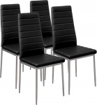 Bakaji 4 toolist koosnev komplekt Modernne s&ouml;&ouml;gitoa k&ouml;&ouml;gi iste polsterdatud kunstnahast must 4 x tooli Promo Black