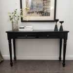 Konsoollaud, kitsas must, koridoririiul, ristk&uuml;likukujuline laud, kitsas kapp koridoris 2 sahtliga elutuppa, magamistuppa ja kontorisse (110 x 35 x 76 cm / 43 x 14 x 30 tolli)